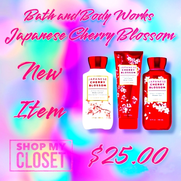 BATH AND BODY WORKS JAPANESE CHERRY BLOSSOM HOLIDAY GIFT SET - Picture 2 of 9